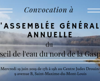 Assemblée générale annuelle du Conseil de l’eau du nord de la Gaspésie